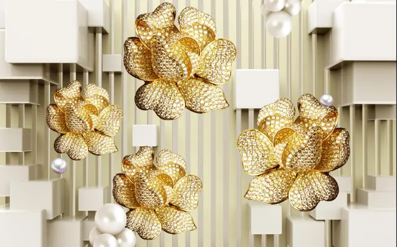 3D потолок на заказ обои роскошные украшения цветы для стен 3 D гостиная спальня |