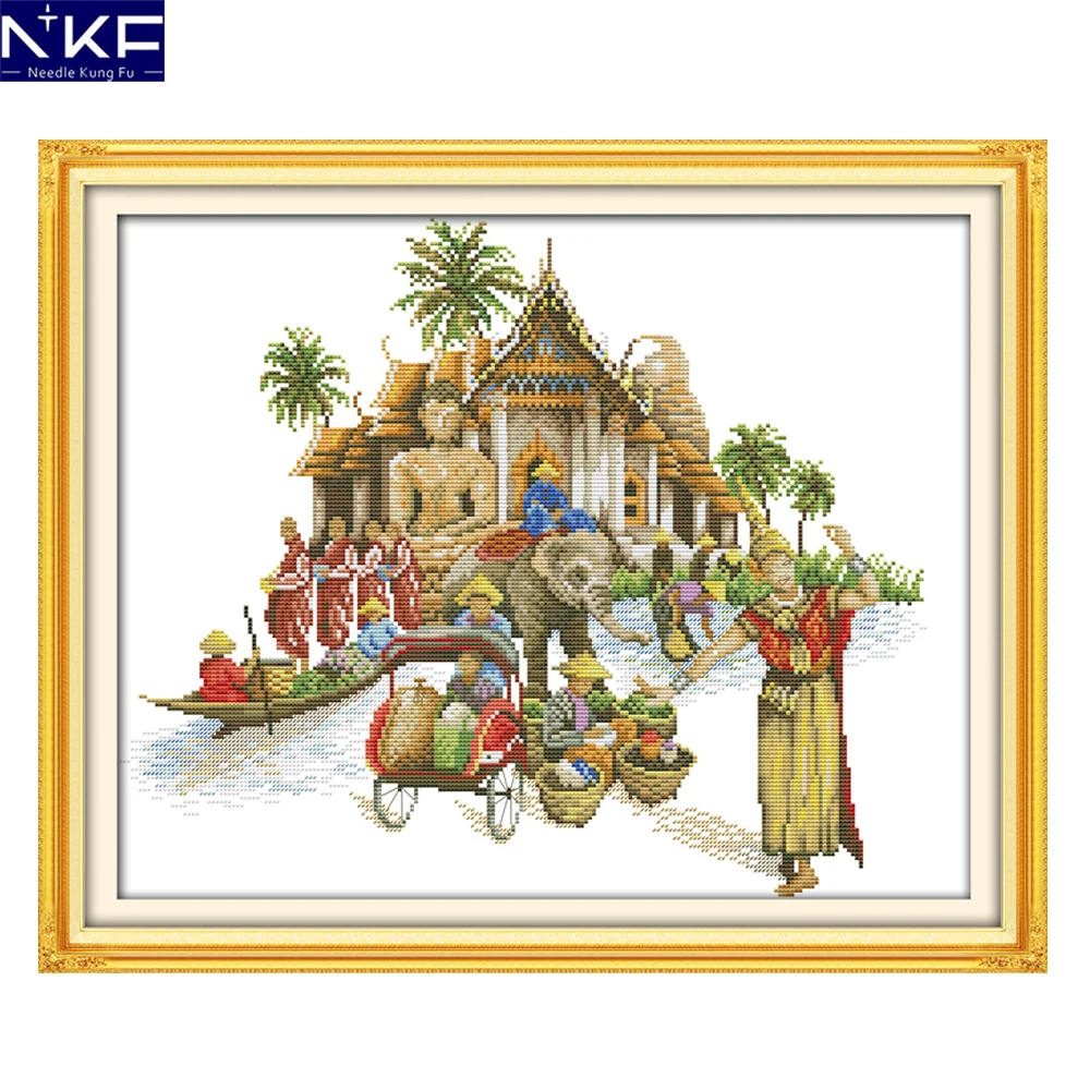 

Набор для рукоделия NKF Thai Ambiance Cross Stitch 14CT11CT, набор для рукоделия, Набор для вышивки крестиком