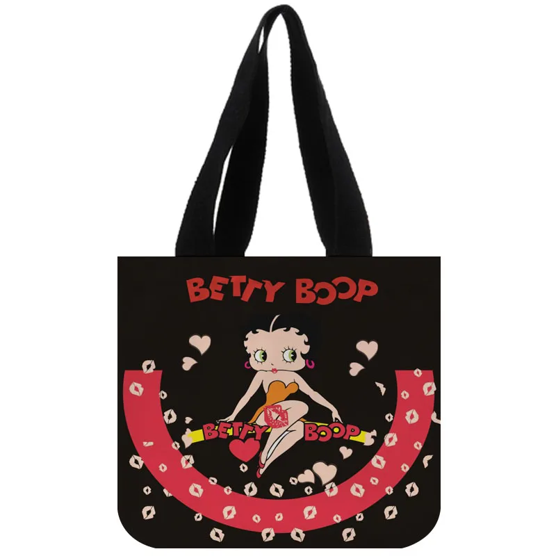 Сумка-тоут из хлопка и холста на заказ Betty Boop Shopping Складная многоразовая сумка с собственным логотипом оптом - Цвет: 32