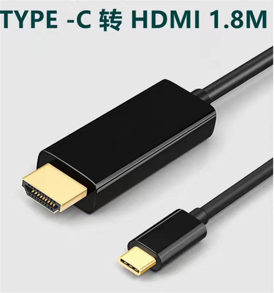 Кабель USB TYPE C в HDMI 1 8 м 3 Type (совместимый с Thunderbolt 3) к 4K для MacBook ChromeBook S9 S8 Huawei MateBook|type-c