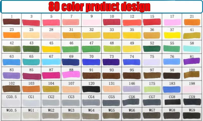 80 product design 30/40/60/80 художника с двойной головкой Маркер Набор маркером в наборе, манга анимация дизайн Краски эскиз маркеры для рисования товары для рукоделия - Цвет: 80 product design
