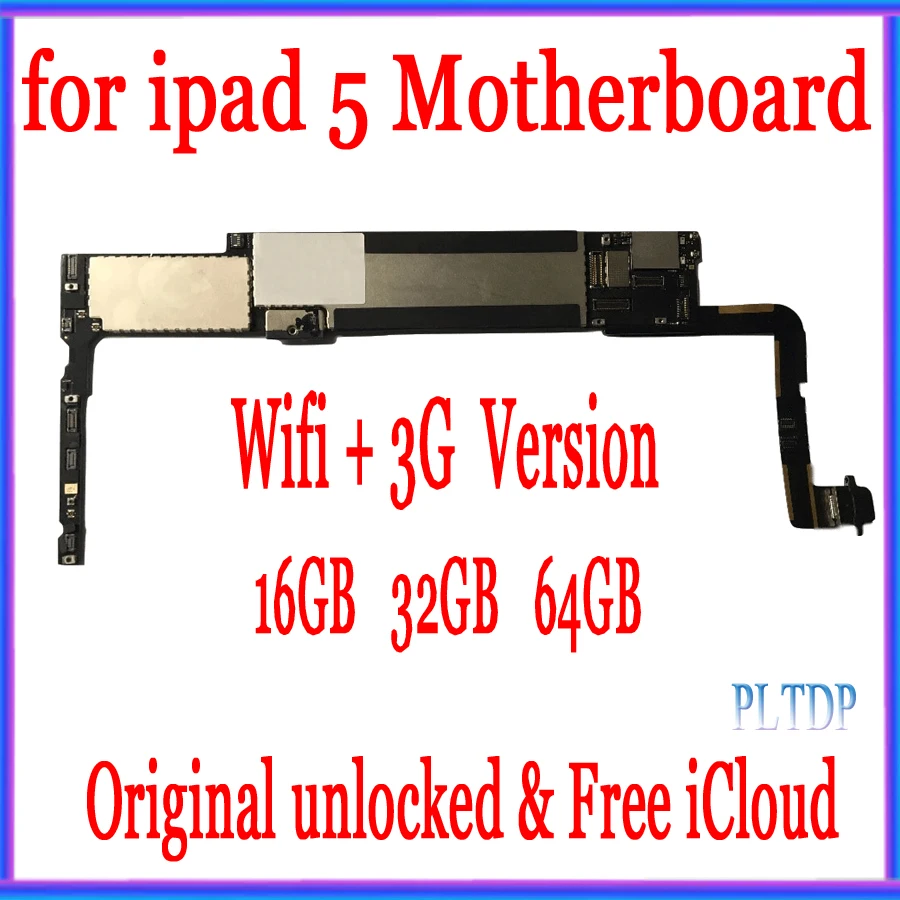 

Материнская плата Wifi + 3G для ipad 5, оригинальная разблокированная материнская плата для ipad 5 wifi + 3G версии, 16 ГБ 32 ГБ 64 ГБ