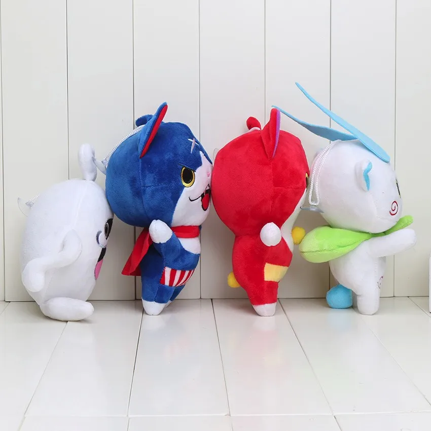 4 шт./компл. 20 см Йо-Кай Kawaii Yokai Watch кукла jibanyan Komasan и шепотом Екай плюшевые Игрушечные лошадки мягкие Куклы подарок на год