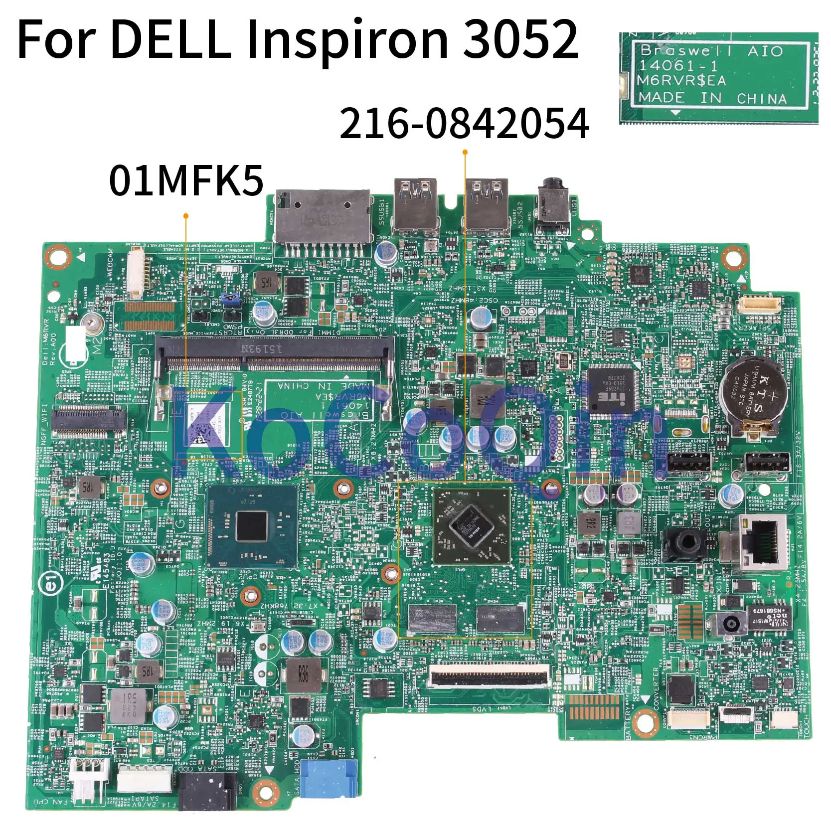 KoCoQin материнская плата для ноутбука DELL Inspiron 3052 CN-01MFK5 01MFK5 14061-1 M6RVR $ EA SR2A7 216-0842054 2G |