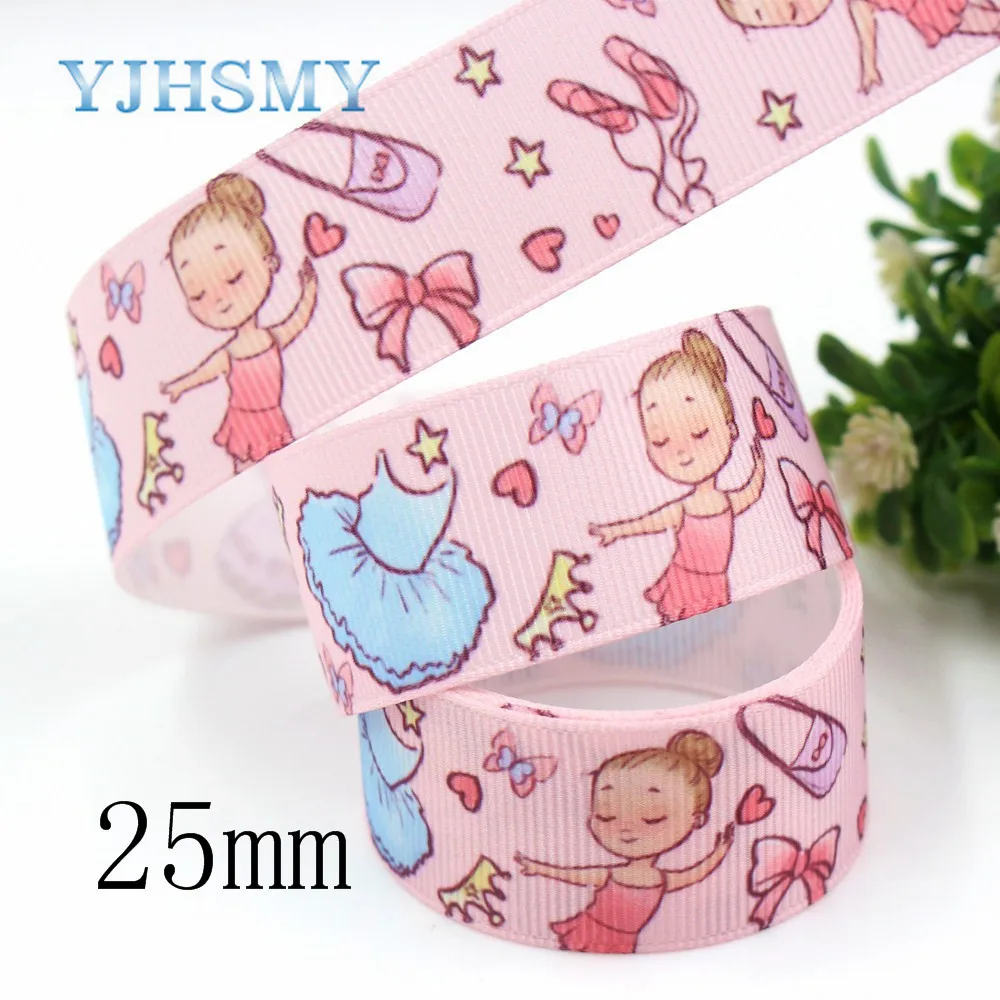 YJHSMY G-18815-947 25/38 мм 10 ярдов ленты с мультяшным принтом аксессуары для волос ручной