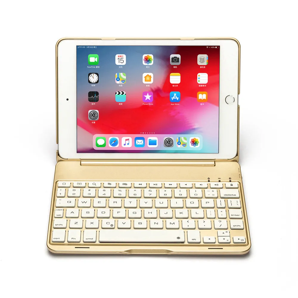 Для iPad mini 5 2019 2 в 1 Умная алюминиевая Беспроводная Bluetooth клавиатура со