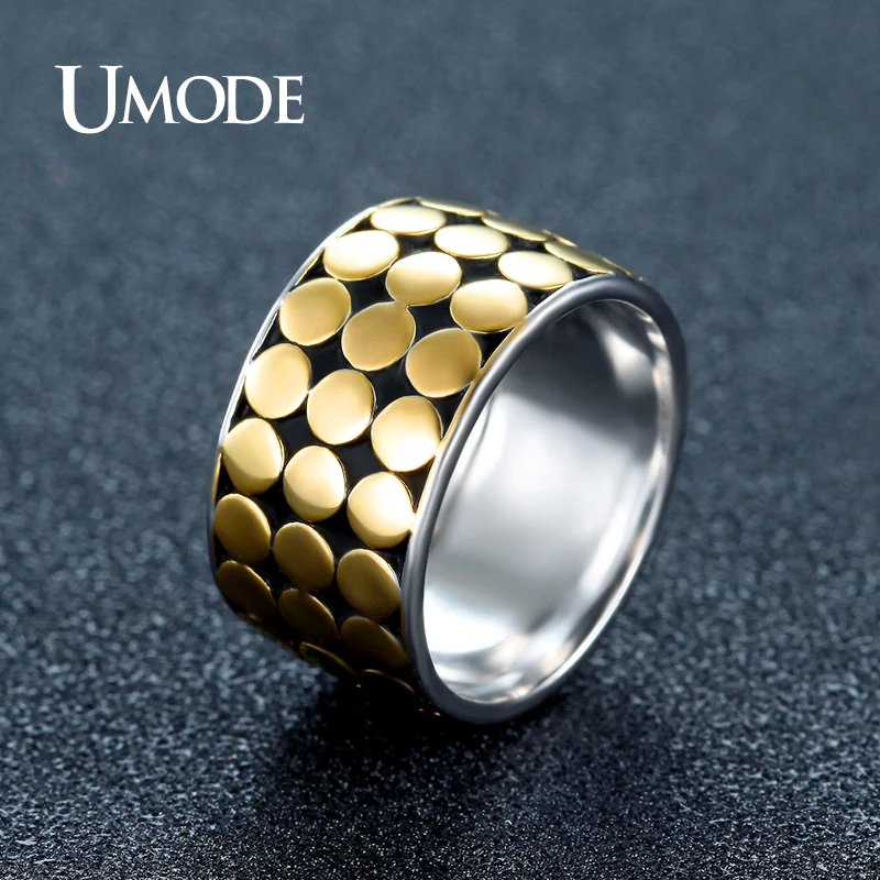 Женские винтажные кольца UMODE круглые и красивые золотого цвета уникальные
