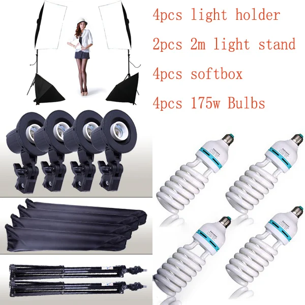 Набор софтбоксов для фотосъемки с одним фонарем 4 лампы комплект софтбокса