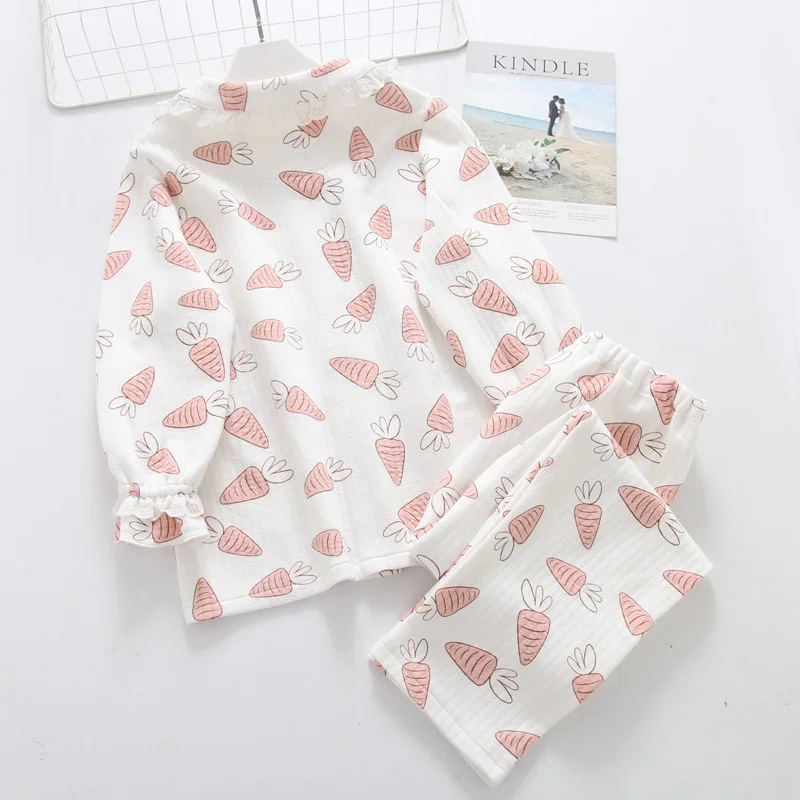 Fdfklak зимний пижамный комплект с принтом хлопковая одежда для беременных женщин