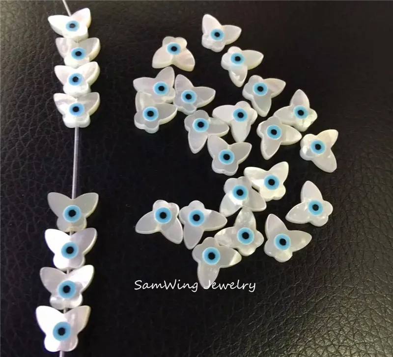 30 шт Бабочка с голубыми глазами Сыпучие шарики бусины швабра глаз шарик Прямая