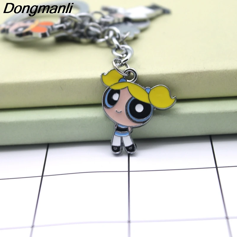 M494 DMLSKY аниме Powerpuff девушки фигурки сплав брелок кольцо подарок для женщин девушка сумка Шарм брелок ювелирные изделия