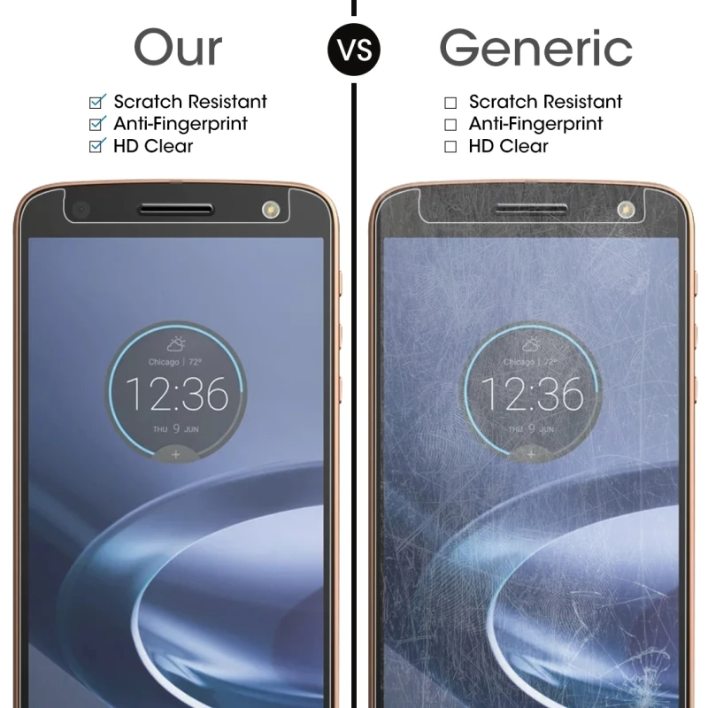 Для Motorola Moto Z Force 0 26 мм 9H твердость поверхности 2.5D полное взрывозащищенное
