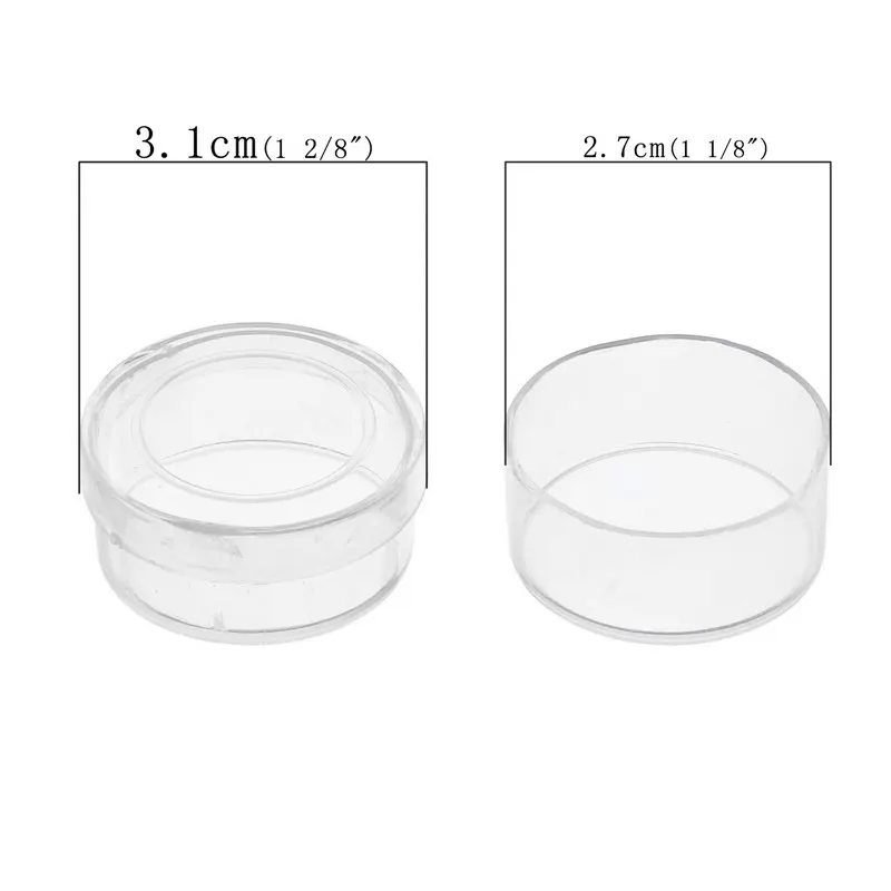 Junejour 12 шт цилиндрическая акриловая Кнопка коробка для хранения ювелирных