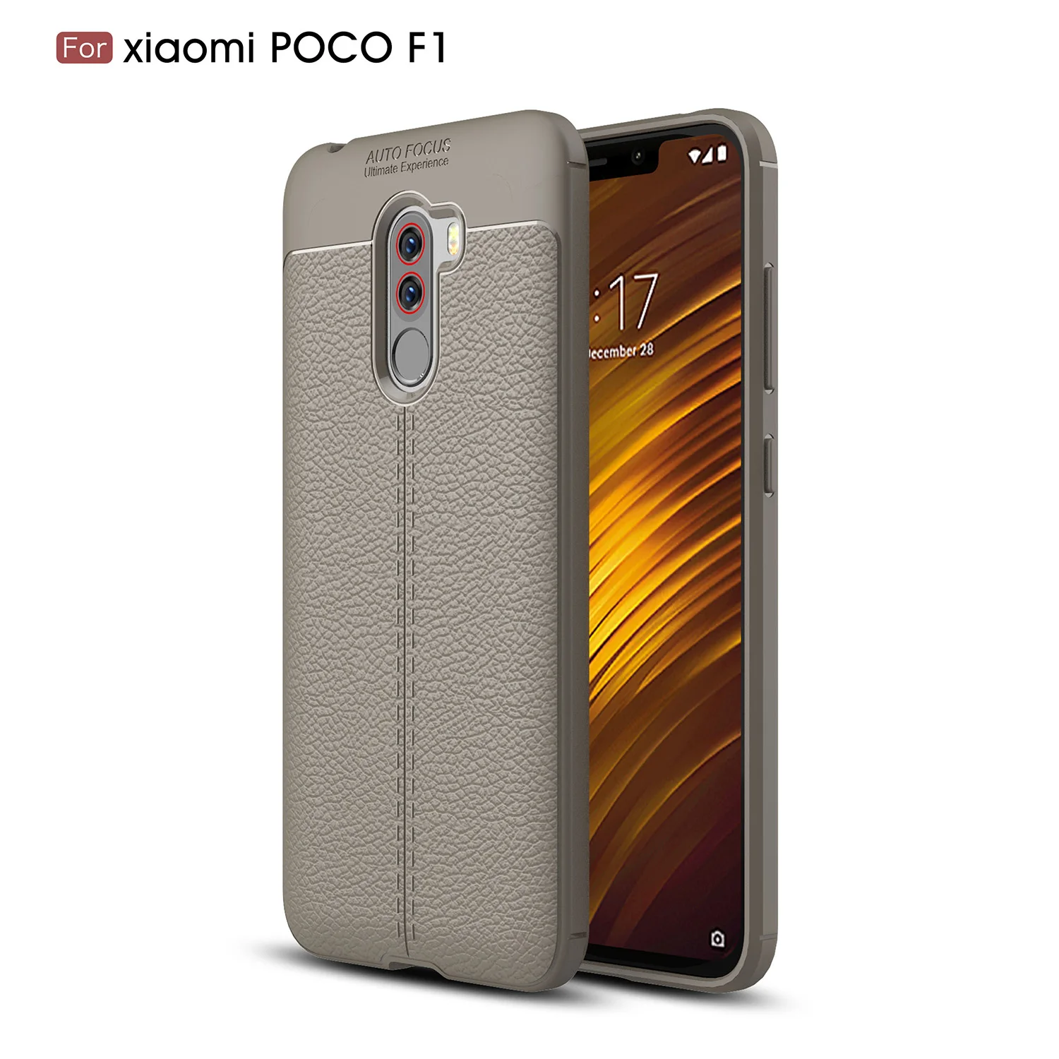Чехол для pocophone f1, чехол для телефона Xiaomi PocophoneF1, задняя крышка из ТПУ, силиконовый чехол для Xiaomi pocophone f1, стильный чехол - Цвет: Серый