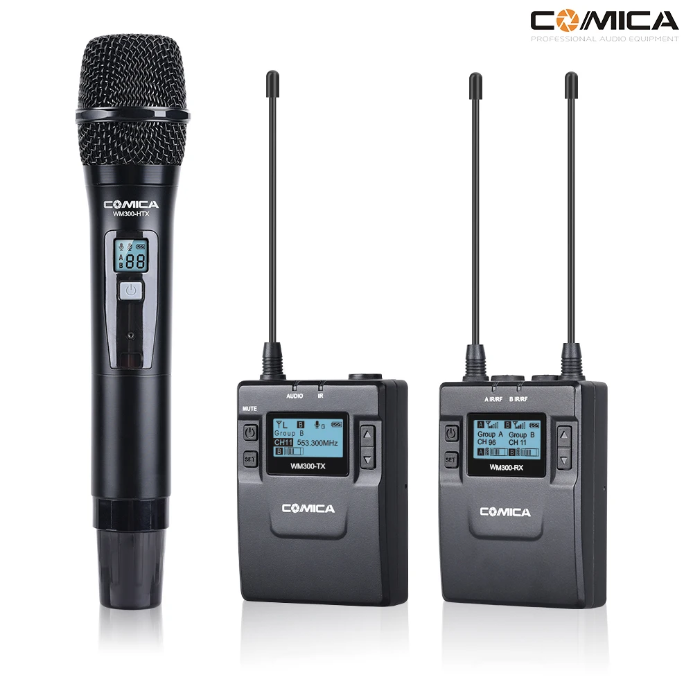 UHF 96 канальный металлический беспроводной микрофон с двойными передатчиками + 1