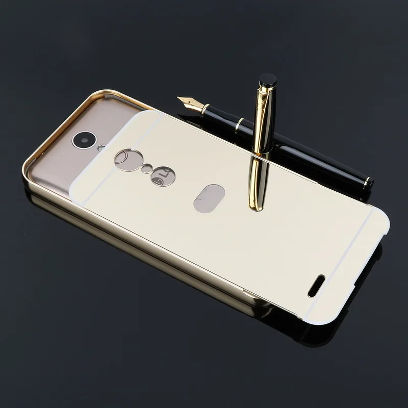 Чехол для LG K10 M250 Зеркальный Алюминиевый металлический бампер и акриловая PC задняя крышка для LG K10 чехол для телефона покрытие чехол s Fundas