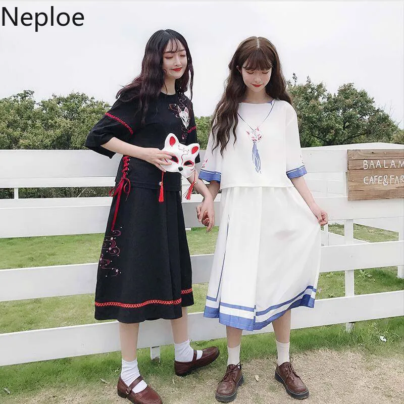 Neploe, летняя женская футболка с мультяшным принтом, Японские футболки для косплея, Harajuku, Свободные повседневные женские футболки с графикой, уличная одежда, топы
