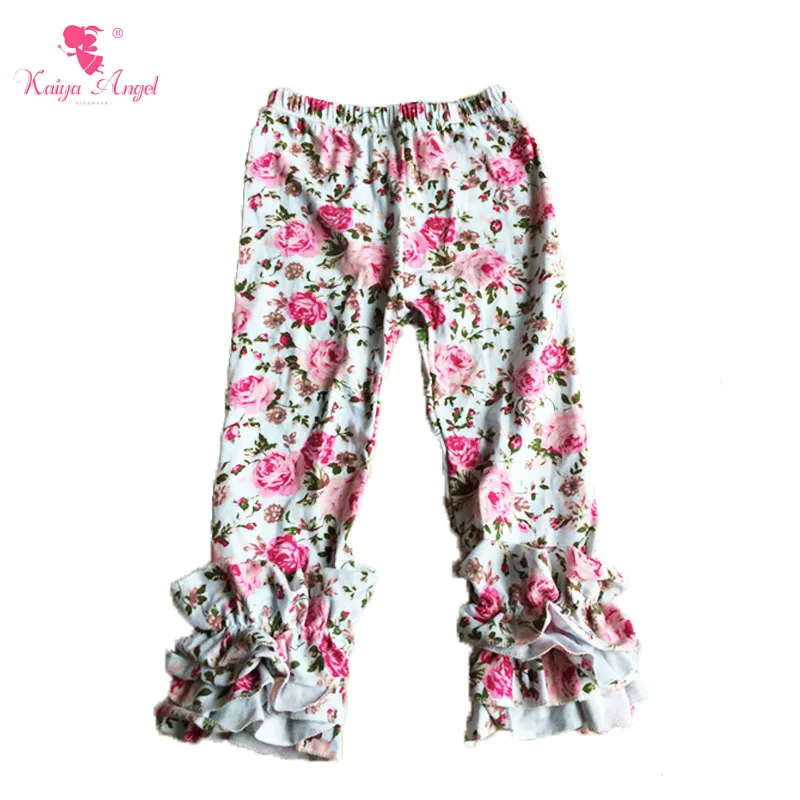 Новинка одежда для девочек Kaiya весенние леггинсы с оборками оптовая продажа