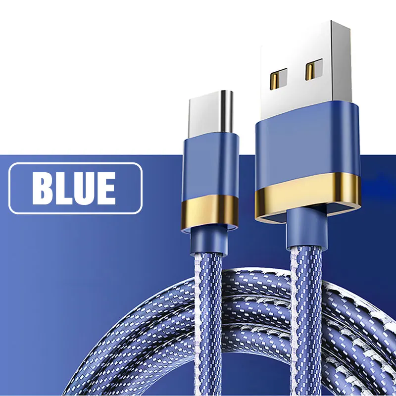 AZV usb type-C кабель для samsung s8 s9 huawei P20 Honor Xiaomi Phone 5A шнур для быстрой зарядки и передачи данных кабель для зарядки телефона type-C - Цвет: Blue