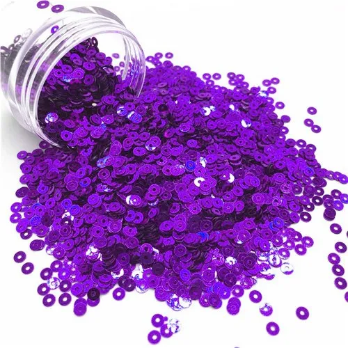 Purple 3000 шт Блестки 3 мм, плоские круглые ПВХ неупакованные блестки раззноцветные часы крафтовые украшения на свадьбу Одежда Платье колпачки для обуви DIY аксессуар - Цвет: Purple