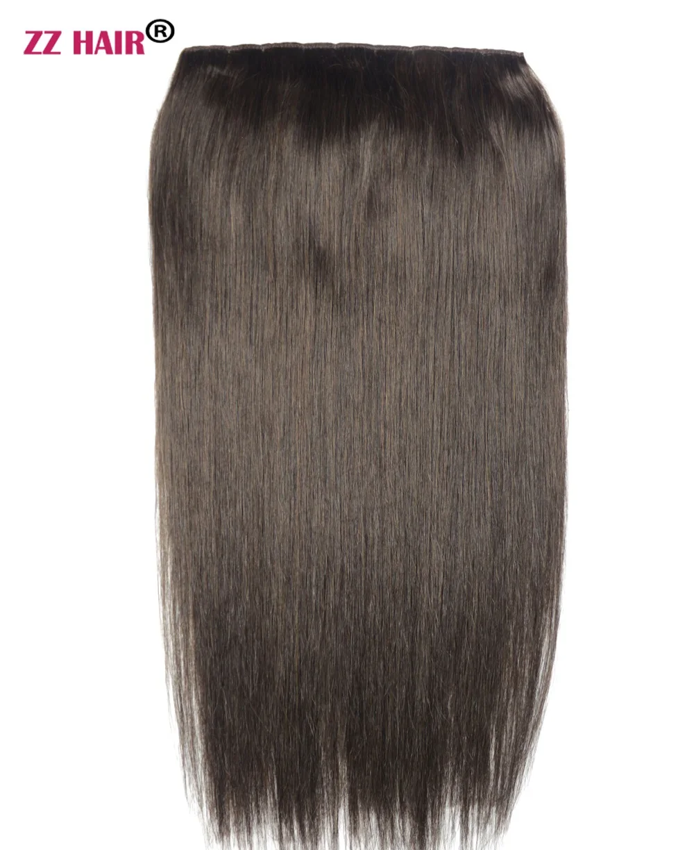 ZZHAIR 100 г-200 г 1"-28" Искусственные волосы одинаковой направленности волос один кусок набор 5 клип в человеческие волосы для наращивания Натуральные Прямые Волосы