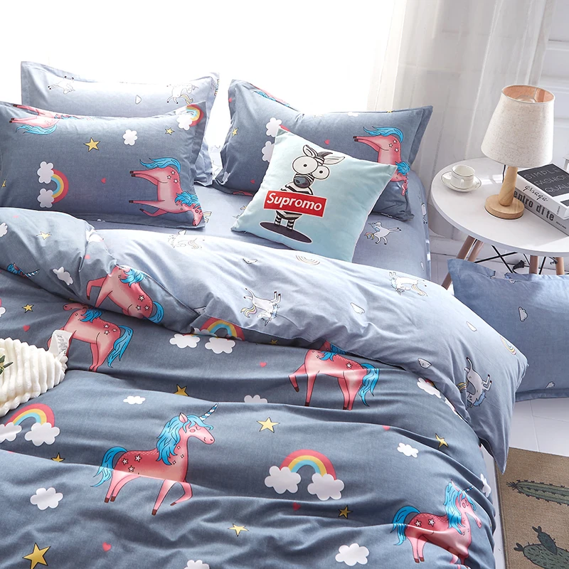 Фото Bonenjoy King Size Duvet Cover Set Gray Color Unicorn bedding Queen Bed Linen Double Sheet Pillowcase Дом и сад Bonenjoy King Size Duvet Cover Set Gray Color Unicorn bedding Queen Bed Linen Double Sheet Pillowcase Дом и сад