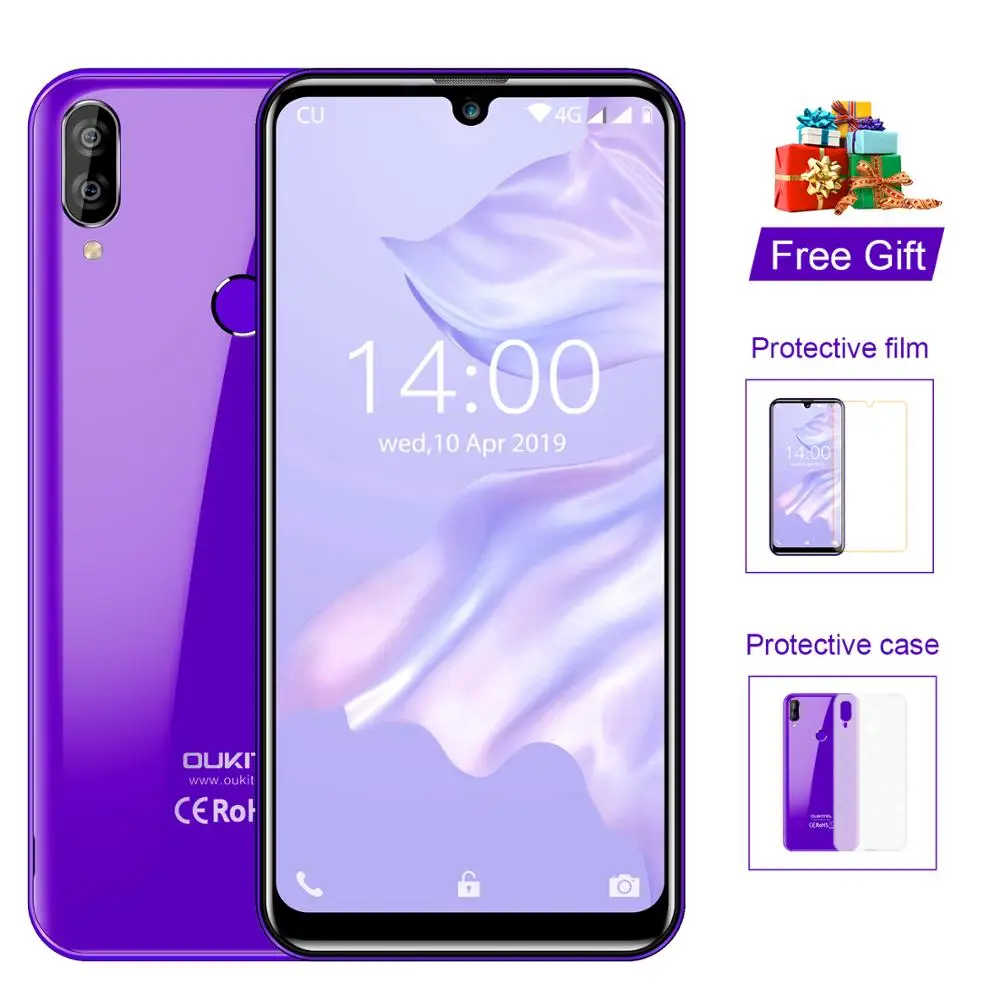 Смартфон OUKITEL C16 Pro, 3 ГБ, 32 ГБ, LTE, 2600 мА/ч, мобильный телефон с функцией распознавания лица, MTK6761P, четырехъядерный, 5,71 дюймов, экран капли воды, 19:9, отпечаток пальца