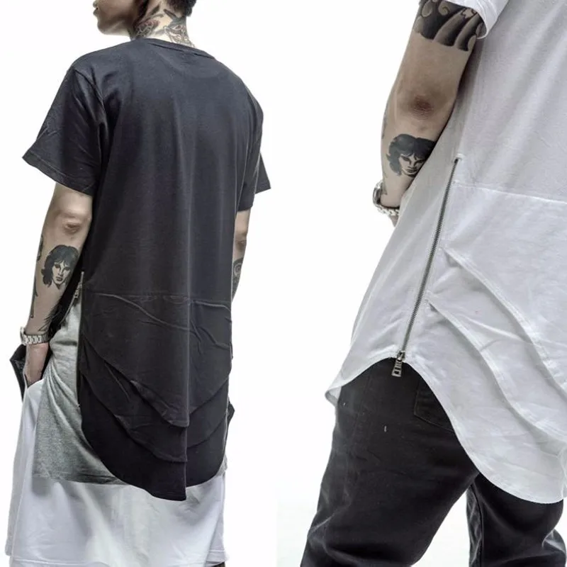 Мужская удлиненная футболка Джастина Бибера большого размера с короткими