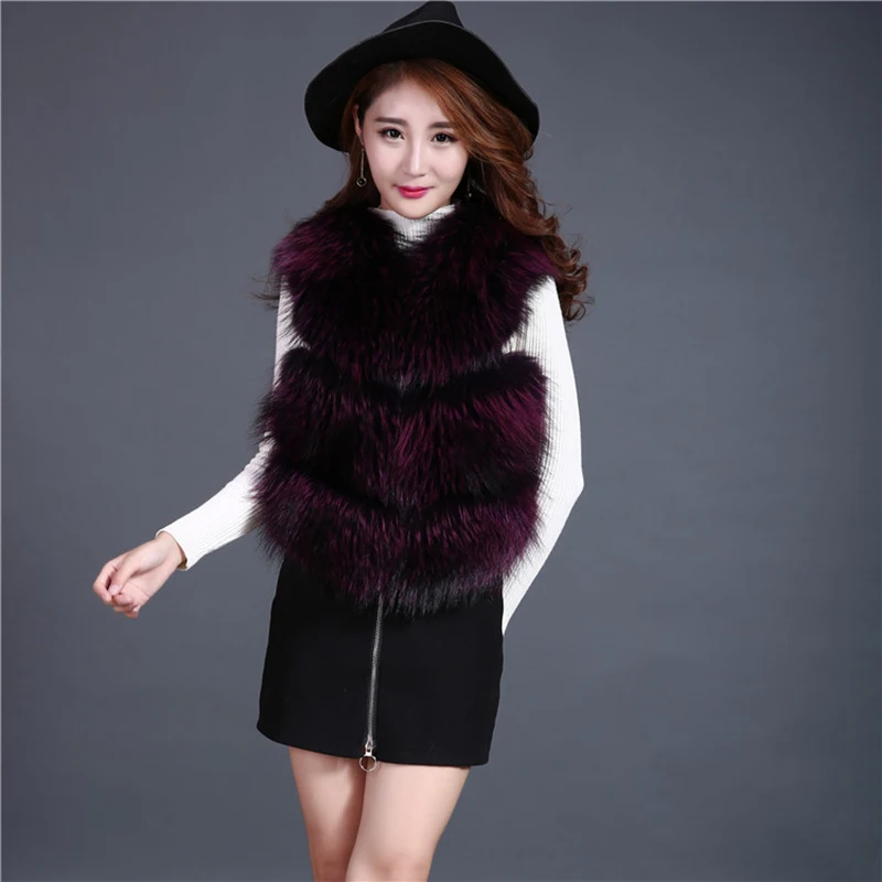 2017 Новый мех енота женский короткий енотовый на плече | Женская одежда