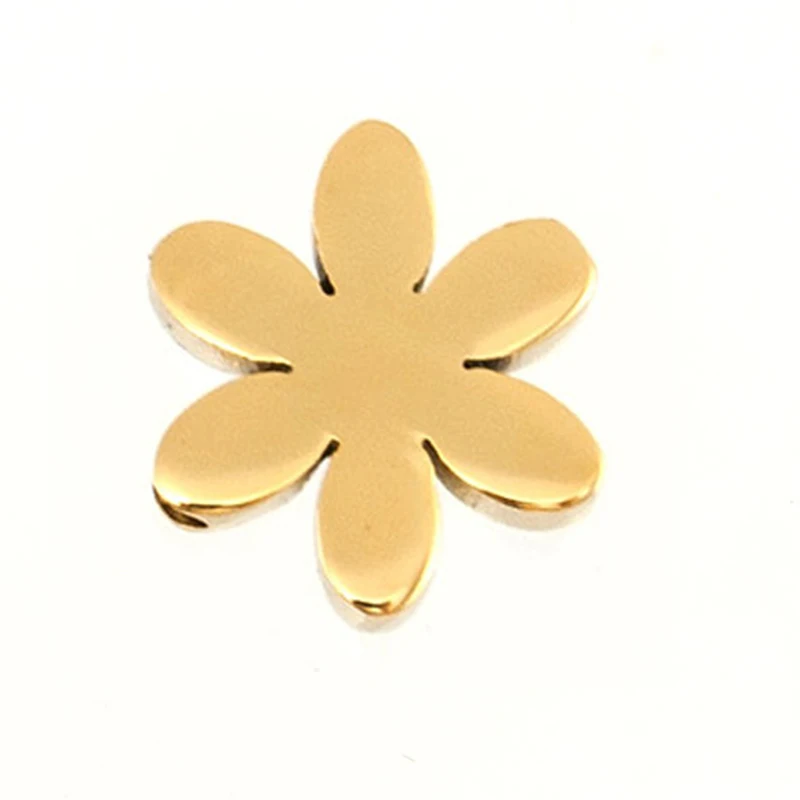 

6 лепестков кулон Просверленный 2 мм отверстие рука Фатимы из нержавеющей стали горка очарование кулон золото/сталь цвет зеркало/щетка поли...