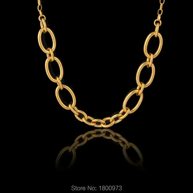 

New Trendy 10MM Link Chains For Women Men Unisex Gold Color Chokers Necklaces Fashion Jewelry Collares Necklace Wholesale