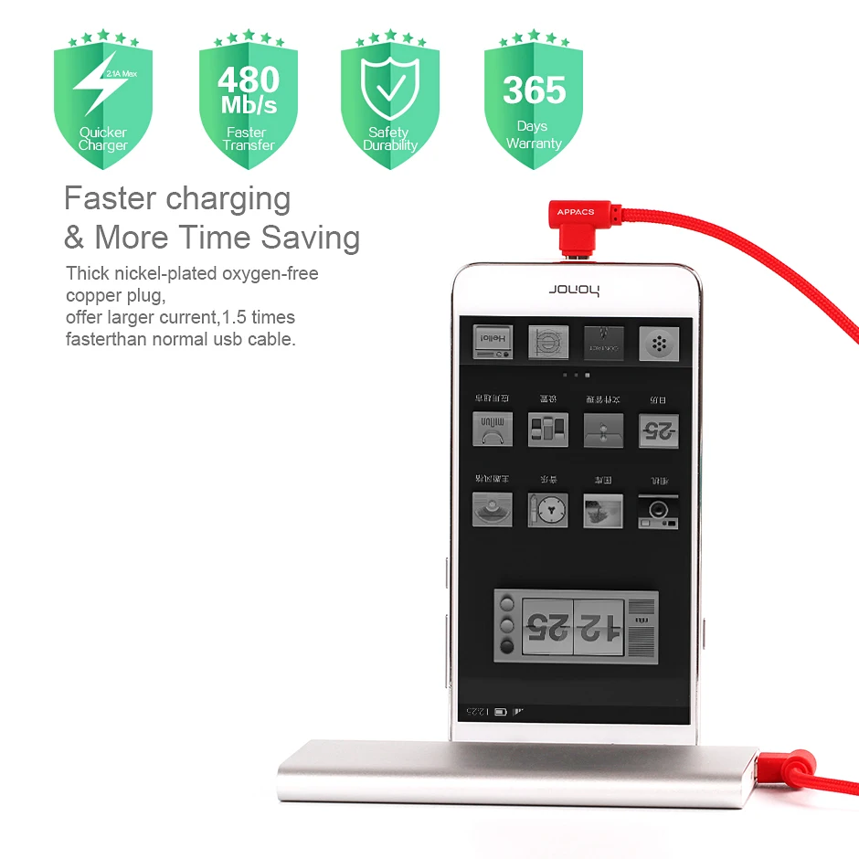 APPACS Micro usb-кабель передачи данных 5 V 2.4A TPE 90 usb-кабель для samsung/Xiaomi/huawei Android 1 m 2 m для быстрой зарядки Кабели Micro-USB