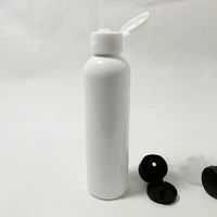 50pcs 150ml empty refillable white amber white pet bottle with flip top cap pet shampoo bottle 150ml white plastic container