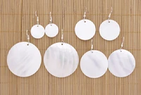 natural white coin shape shell mother of pearl dropdangle earring 20mm 30mm 40mm 50mm choose