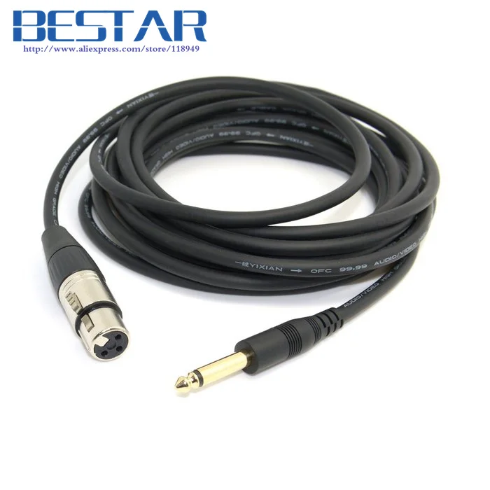16ft 5m XLR 1/4 &quotстерео профессиональный микрофон PA аудио кабель Шнур 3pin до 6 35 мм