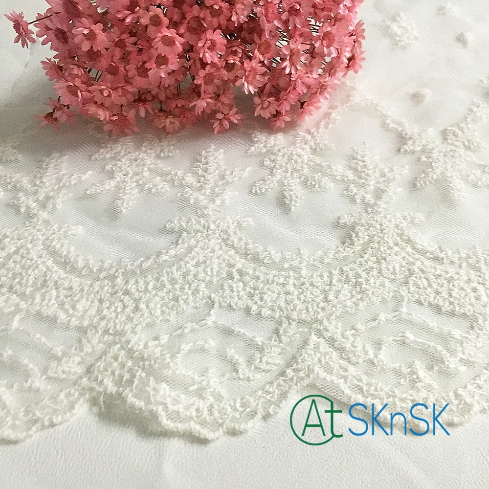 Горячая Распродажа 2 ярда/лот 30 см широкие белые звезды Цветочная вышивка модные