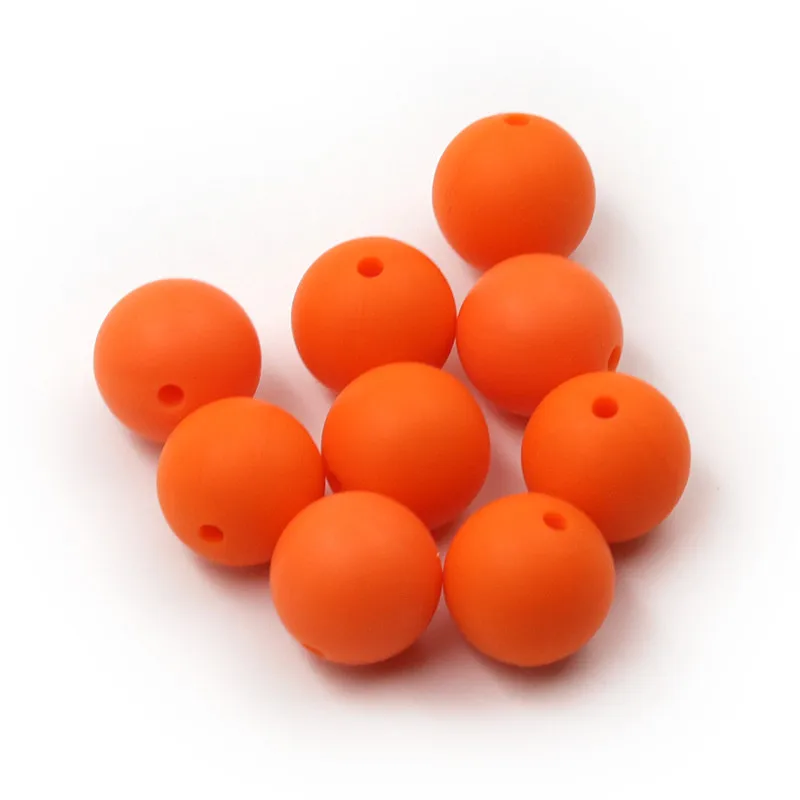 YUMUZ 100pcs 9-19mm Silicone Beads Orange Round Teething BPA Free Siliconen kralen For Baby Care Jewelry Toys | Украшения и