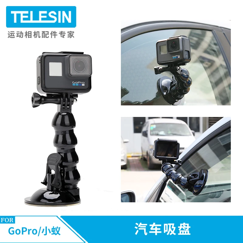 TELESIN New Accessories Car Suction Cup Adapter Window Glass Mount For Gopro Hero9 8 7 6 5 Black Hero 4 3 5s sj Xiaomiyi for DJI