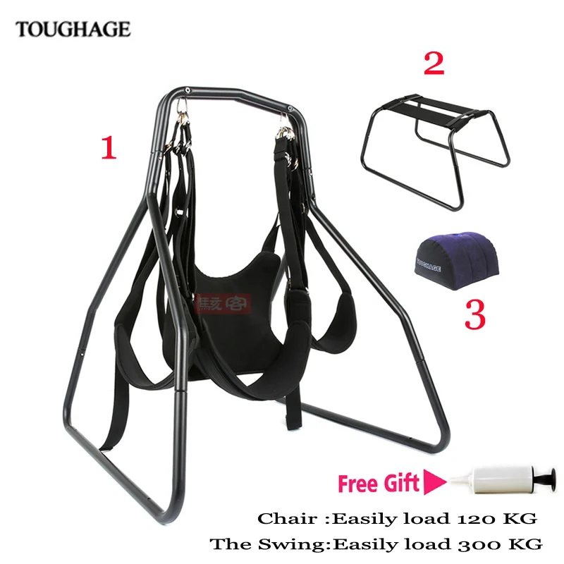 Toughage Новый секс качели стул Подушка регулируемые ограничения Фетиш Секс
