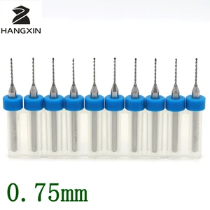 Набор для сверления печатных плат 0,75 мм, 10 шт., набор для сверления металла, деревообрабатывающий фрезерный станок с ЧПУ, станок для лазерной резки, сверлильный станок