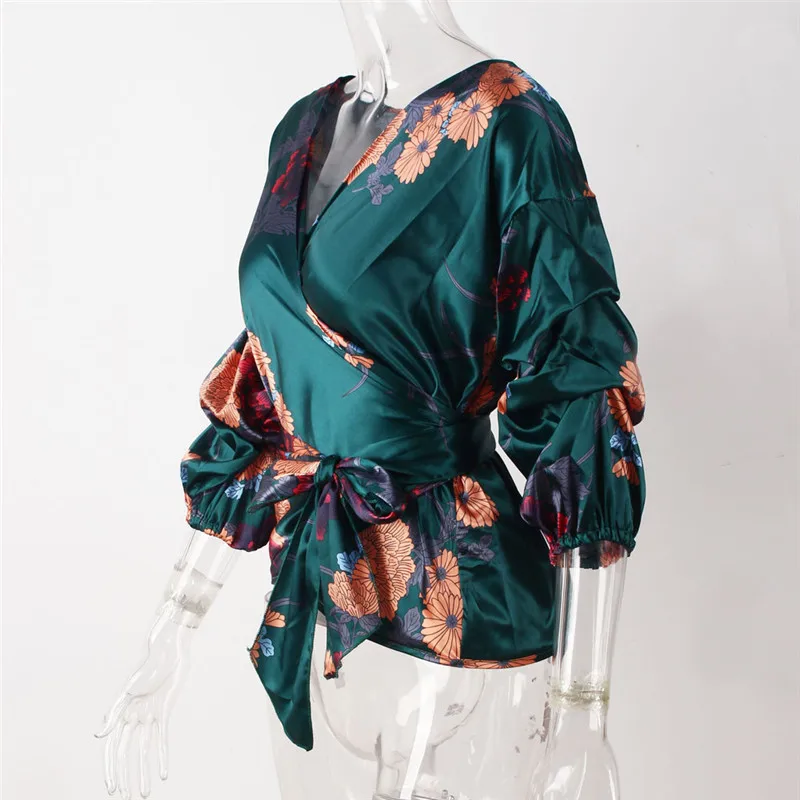 Блузка Feitong женская летняя с треугольным вырезом и поясом | Женская одежда