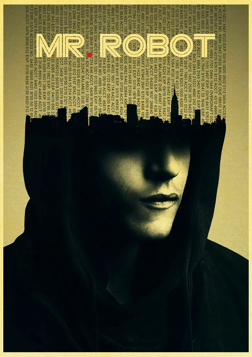 Ретроамериканский душевный триллер плакат с актерами сериала-Mr. Робот-наклейка для фильма стена крафт-бумага кино Декор/любовник коллекция