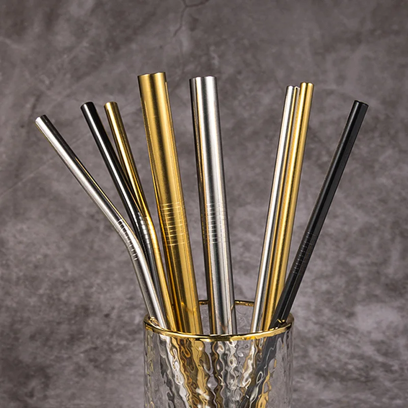 2Pcs Reusable Drinking Straw High Quality 304 Stainless Steel Metal with Cleaner Brush For Mugs 20/30oz | Дом и сад