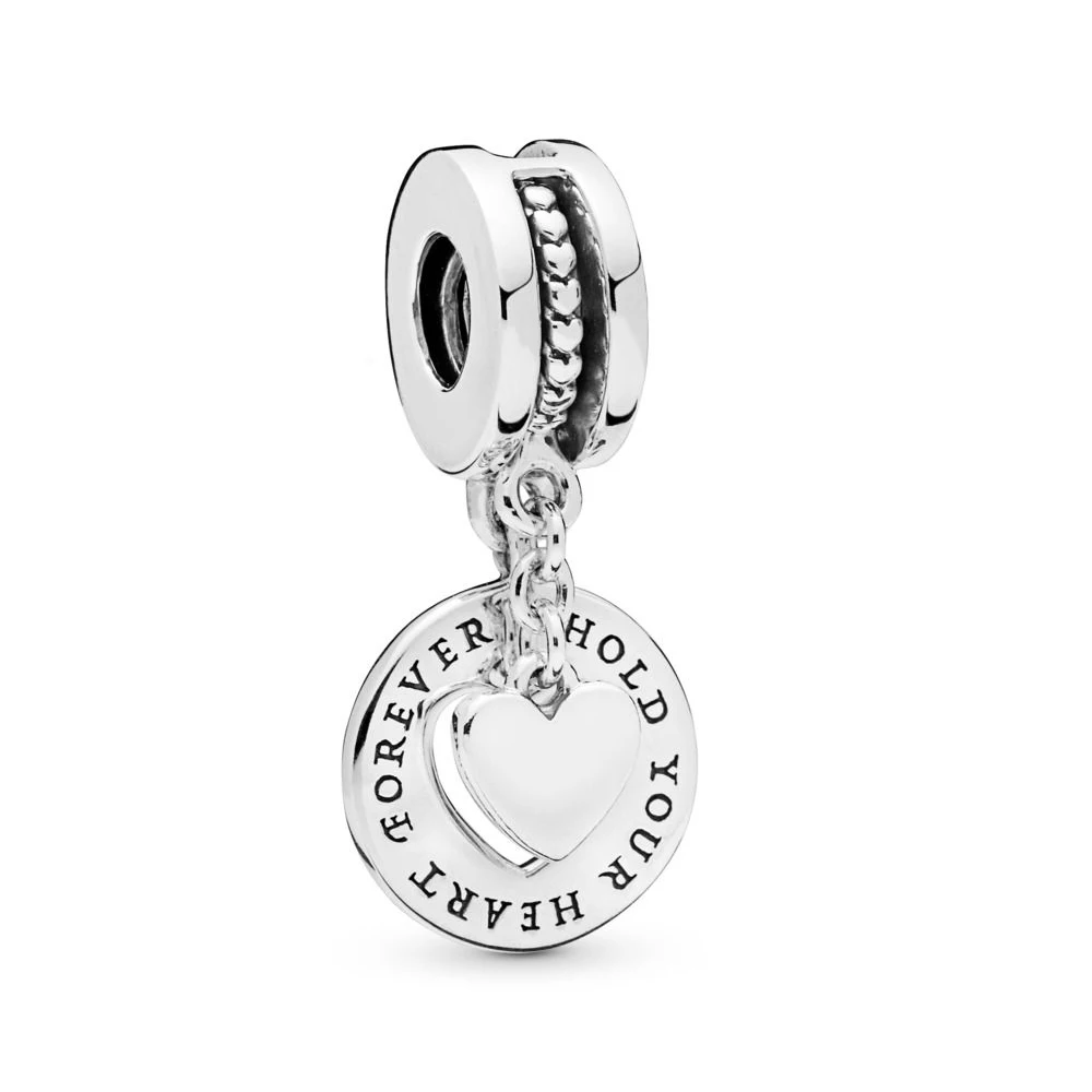 Стерлинговое Серебро 925 пробы удерживающий ваше сердце спилок шарм подходит