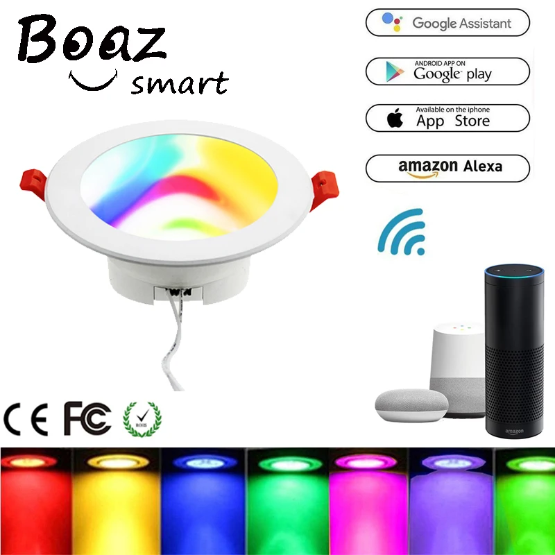 BoazSmart Wifi умный Светодиодный светильник 10 Вт изменение цвета RGBW диммируемая лампа