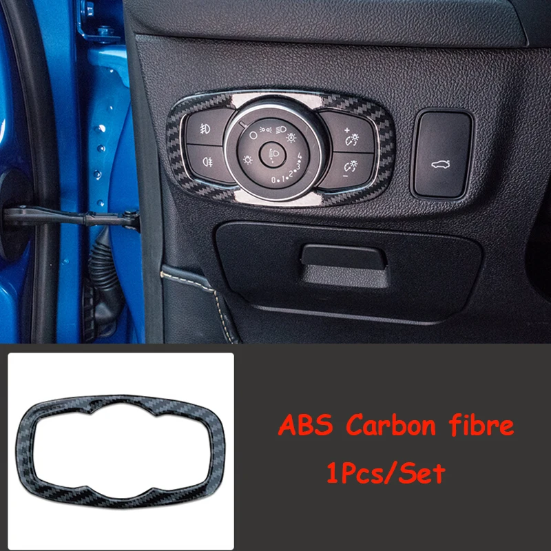 

For Ford Focus 2019 ABS Carbon Fibre and Matte Car Headlamps Adjustment Switch Cover trim Accessories 1pcs