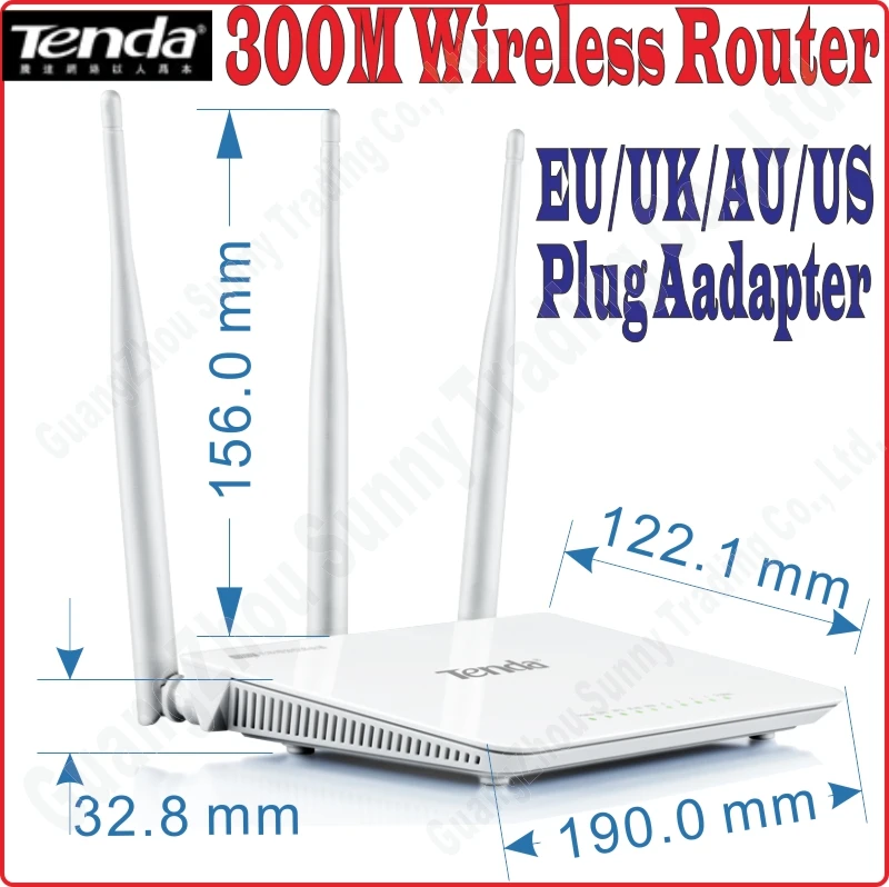 ЕС/Великобритания/АС Plug Tenda f303 300 Мбит/с Беспроводной маршрутизатор Wi-Fi