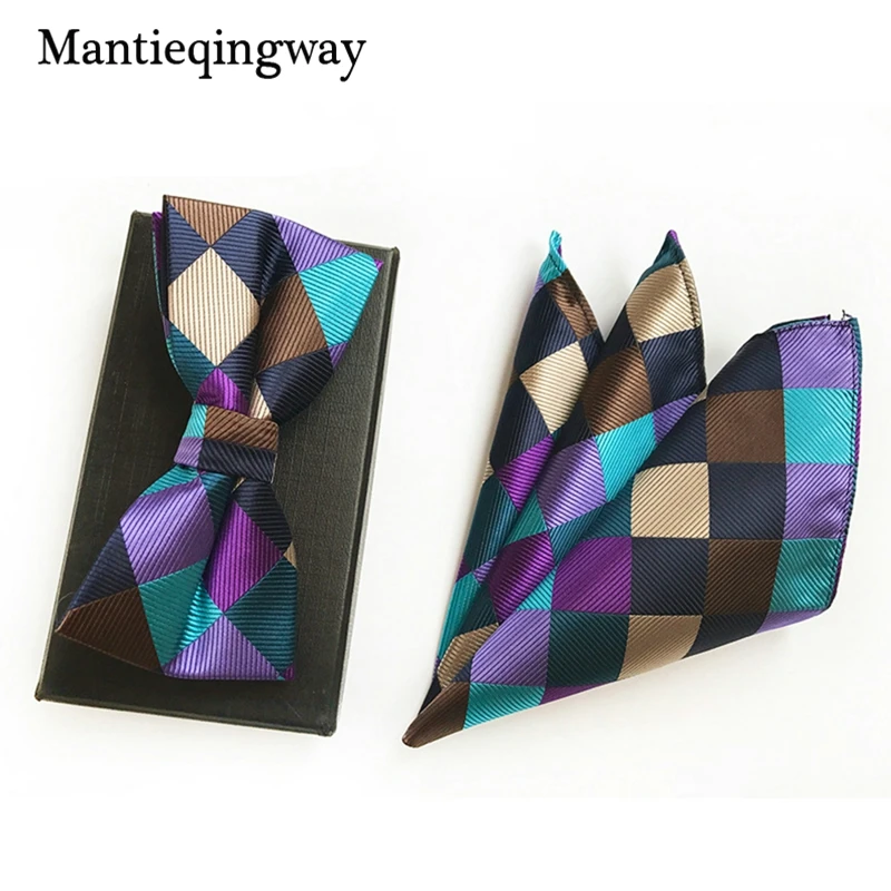Mantieqingway полиэфир галстук для шеи набор деловых костюмов платок бантик в горошек