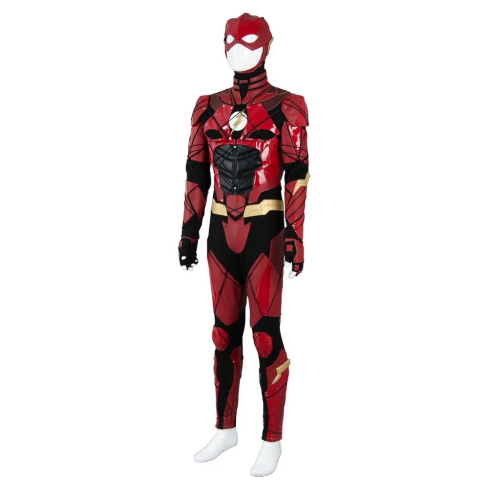 The Flash Cosplay Costume Barry Allen Justice League Ezra Miller Red Leather Full Set Men | Тематическая одежда и униформа