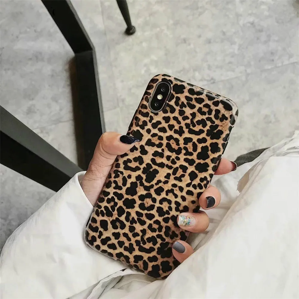 Роскошные Высокое качество леопардовым принтом чехол для телефона iphone XS Max XR X 6 6s 7